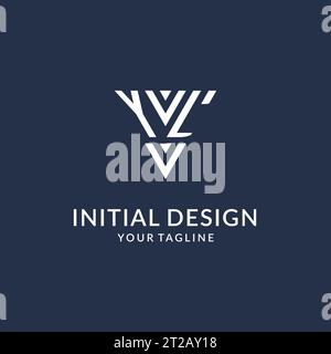 YL triangle monogram logo design ideas, creative initial letter logo with triangular shape logo vector Stock Vector