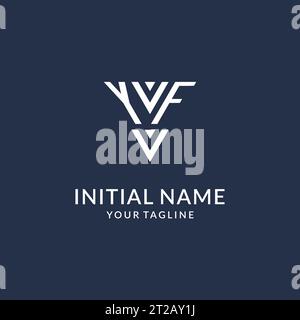YF triangle monogram logo design ideas, creative initial letter logo with triangular shape logo vector Stock Vector