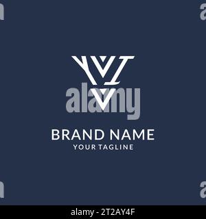 YI triangle monogram logo design ideas, creative initial letter logo with triangular shape logo vector Stock Vector
