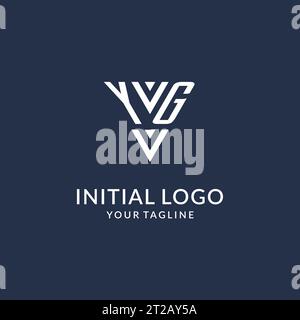 YG triangle monogram logo design ideas, creative initial letter logo with triangular shape logo vector Stock Vector