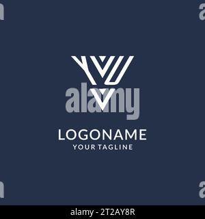 YU triangle monogram logo design ideas, creative initial letter logo with triangular shape logo vector Stock Vector