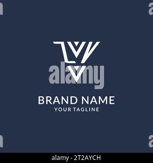 ZV triangle monogram logo design ideas, creative initial letter logo with triangular shape logo vector Stock Vector