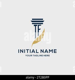 TF logo initial pillar design with luxury modern style best design for ...