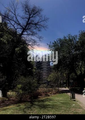October 18, 2023, City of Buenos Aires, City of Buenos Aires, Argentina: INT. A rainbow cloud is seen in Caballito neighbourhood, in Buenos Aires, Argentina, on October 18th, 2023. (Credit Image: © Julieta Ferrario/ZUMA Press Wire) EDITORIAL USAGE ONLY! Not for Commercial USAGE! Stock Photo