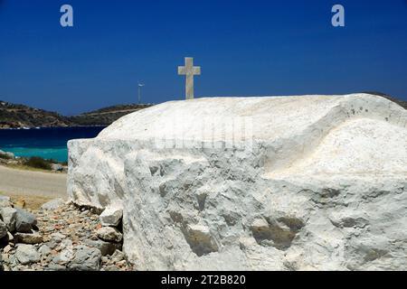 Agios Basilios Church, Aghios Antonios,  Tilos, Dodecanese islands, Southern Aegean, Greece. Stock Photo