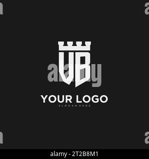 Monogram VB with shield fortress logo design style vector graphic Stock ...