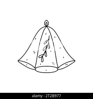 Sauna hat. Hand drawn doodle style. Vector illustration isolated on white. Coloring page Stock Vector