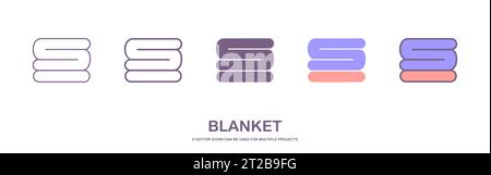 Set of blanket icon vector. bed sheet icon. Simple, flat, outline. icon sheet. Stock Vector