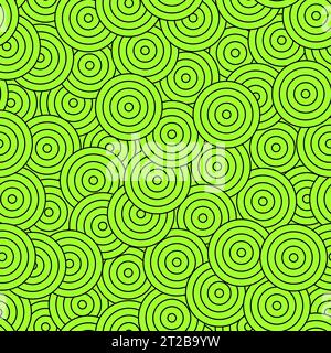 Bull eye outline seamless pattern. Ornament of chaotic concentric circles Stock Vector