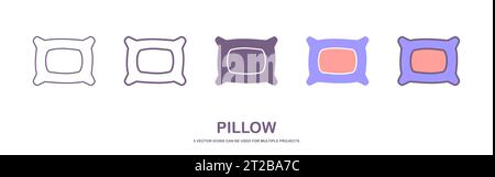 pillow logo icon designs vector. set icon of pillow. sign vector illustration icon sheet Stock Vector