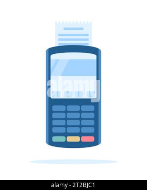 POS payment terminal isolated on a white background. Vector illustration in flat style Stock Vector