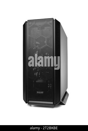 System unit case be quiet silent base 802 on white background. Stock Photo