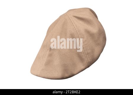 Light brown ascot cap isolated on a white background. Stock Photo