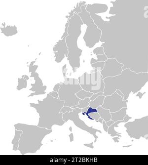 Location map of the REPUBLIC OF CROATIA, EUROPE Stock Vector