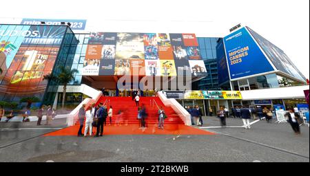 Cannes, France - October 18, 2023: MIPCOM/The World Greatest Gathering of TV & Entertainment Executives at the Palais des Festivals. Mandoga Media Germany, MIPTV, RX Stock Photo