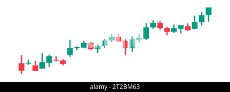 Candlestick trading graph. Crypto price analysis. Vector illustration isolated on white background Stock Vector
