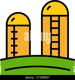Grain Silo color icon. Simple style sign for mobile concept and web design. Agriculture silo flat vector icon. Symbol, logo illustration. Vector graph Stock Vector
