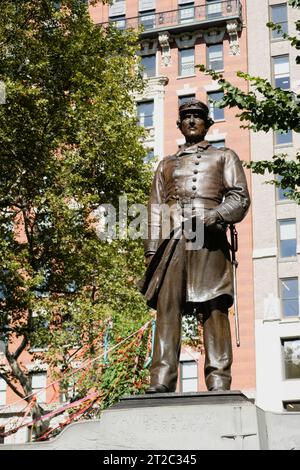 Admiral Farragut Monument, is an outdoor bronze statue in Madison Square Park, New York City, 2023, USA Stock Photo