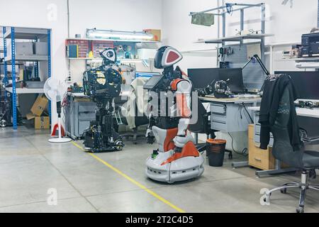 Perm, Russia - July 13, 2023: humanoid robot guide expressing emotions ...