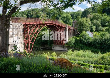 Ironbridge, The First Cast Iron Bridge in the Worl. Shropshire, UK Stock Photo