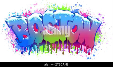 boston vector graphics logotype design Stock Vector