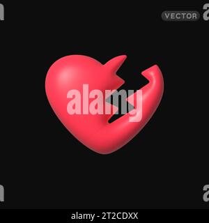 Retro hipster illustration with heart rock 3d for celebration design. Vector illustration Stock Vector