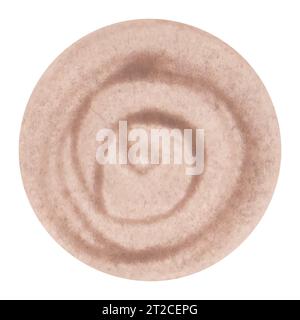 Round beige watercolor abstract spot, kind of circle coffee stain. You can use it as a brush or as a background Stock Vector