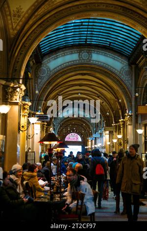 Vaulted ceiling of Ferstel Passage in Vienna, Austria and renowned Café Central. Stock Photo