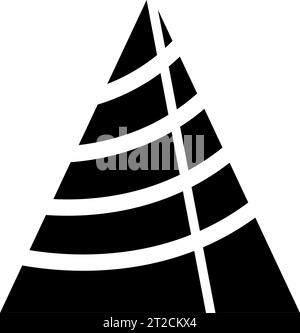 Black Abstract Metronome Shaped Striped Letter A Icon on a White Background Stock Vector