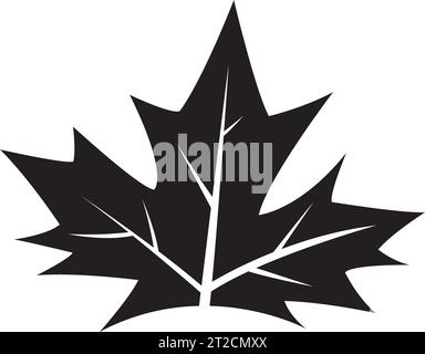 Black Abstract Simplistic Vine Leaf Icon on a White Background Stock Vector