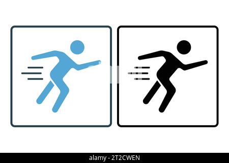 Running icon. People running. icon related to run, speed. suitable for web site, app, user interfaces, printable etc. Solid icon style. Simple vector Stock Vector