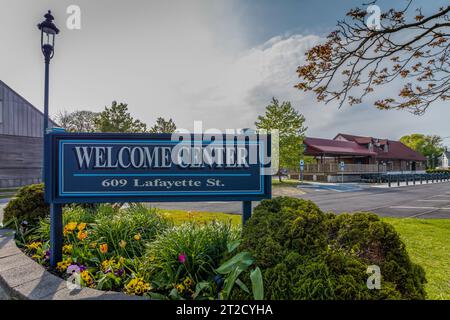 Cape May, NJ USA - April 29 2023:  Cape May NJ Welcome Center on a sunny spring afternoon Stock Photo