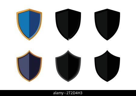 vector large collection of shield icons and symbols Stock Vector