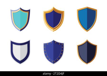 vector large collection of shield icons and symbols Stock Vector