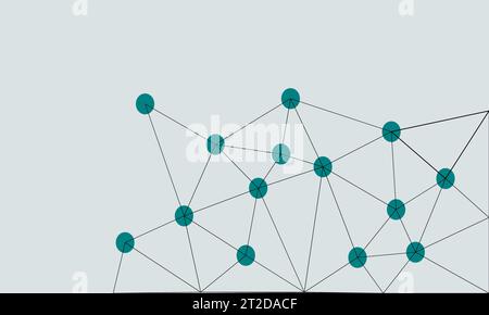Line art in triangle shape low polygon. Connection dot background. Digital, futuristic concept. Vector illustration Stock Vector