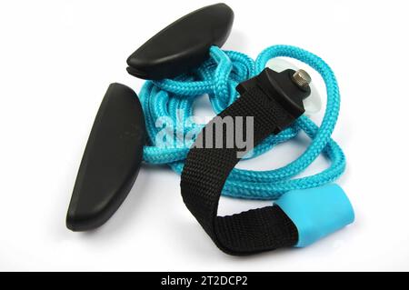 physical training exercise arm pulley on a white background Stock Photo