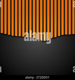 Halloween autumn pinstripe background with ragged edge. Abstract vector design Stock Vector
