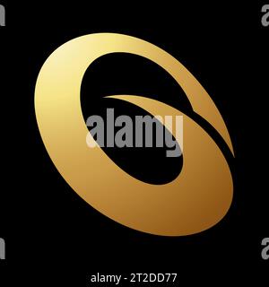 Gold Abstract Uppercase Spiky Letter G Icon on a Black Background Stock Vector