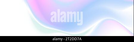 Colorful holographic foil abstract liquid waves futuristic background. Vector banner design Stock Vector