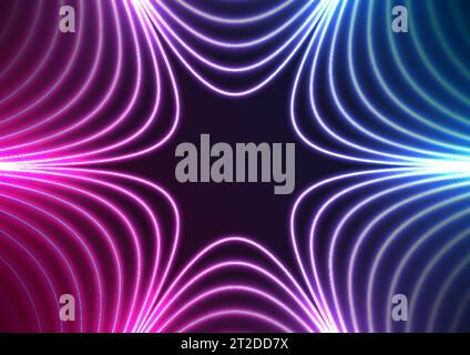 Blue and purple neon concept stars abstract futuristic hi-tech background. Vector design Stock Vector