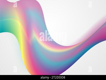 Colorful holographic abstract liquid waves futuristic background. Vector design Stock Vector