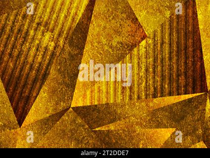 Bronze orange grunge tech low poly abstract background. Geometric vector design Stock Vector