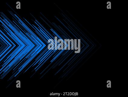 Dark blue minimal arrows lines abstract futuristic tech background. Vector digital art design Stock Vector