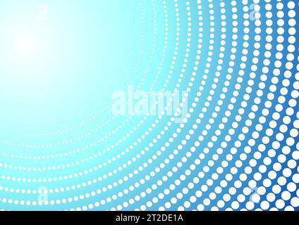 Abstract blue minimal dotted circles futuristic background. Vector design Stock Vector