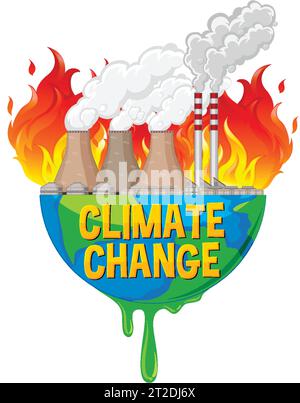 Illustration of climate change impact on Eart Stock Vector Image & Art ...