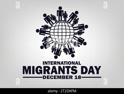 International Migrants Day Vector illustration. December 18. Holiday concept. Template for background, banner, card, poster with text inscription. Stock Vector