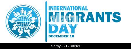 International Migrants Day. December 18. Holiday concept. Template for background, banner, card, poster with text inscription. Vector illustration Stock Vector