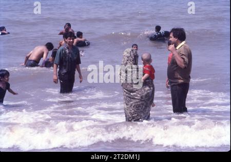 People Enjoying at Juhu Beach, Bombay, India Stock Photo