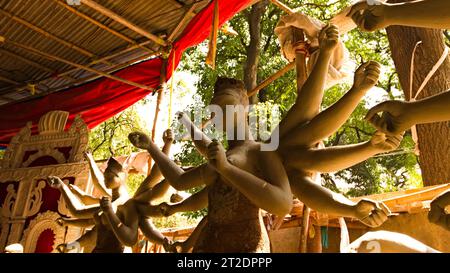 happy Durga puja advertisement, Kolkata durga puja, Navaratri, Dussehra celebration Stock Photo