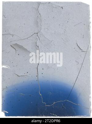 paper on wall overlay effect, grunge folded halftone shapes and texture, retro and stained effect Stock Photo